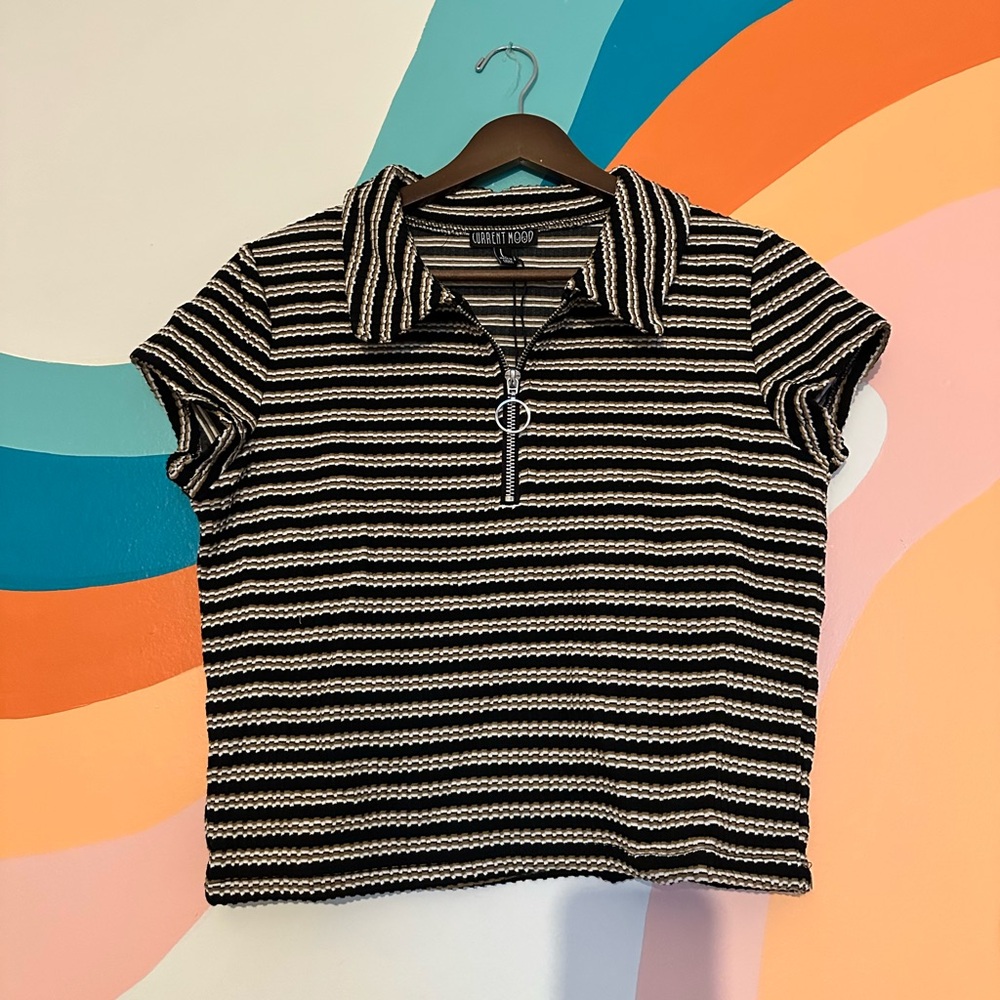 striped polo tee